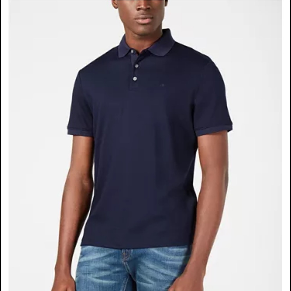 Calvin Klein Mens Liquid Touch Polo Shirt Navy XL